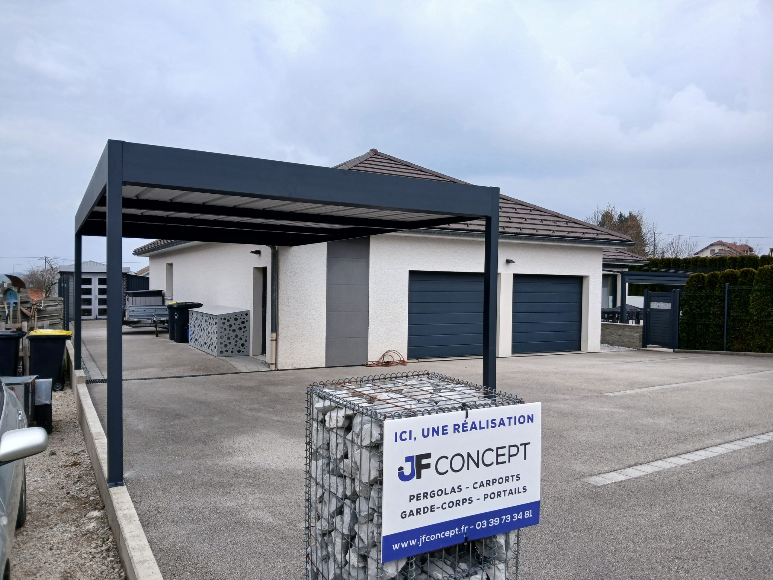 Installation d&rsquo;un carport aluminium secteur Avoudrey 